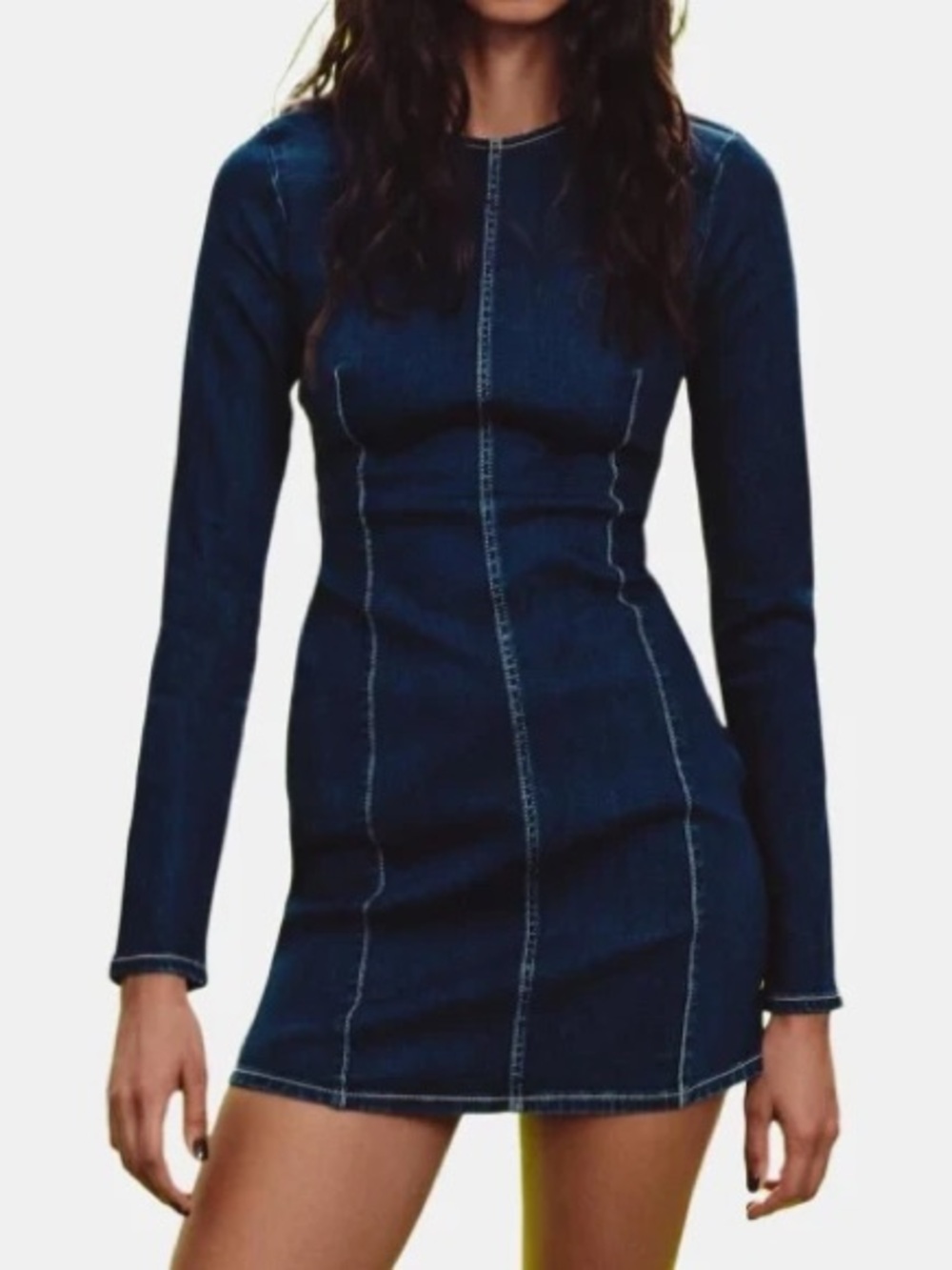 Zara TRF Denim Long Sleeve Dress. Size XS.